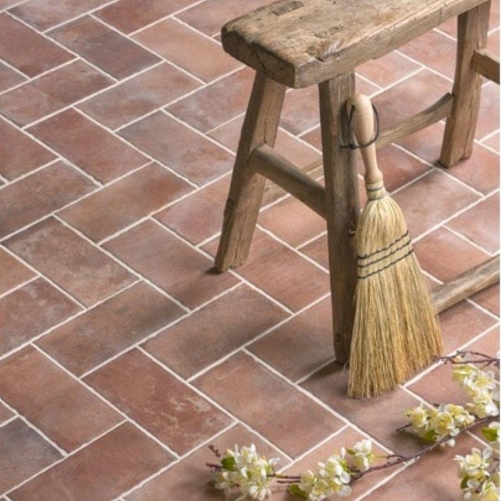 Andalucia Granada small brick terracotta effect porcelain floor tiles