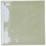Cut out of a neutral green gloss square tile