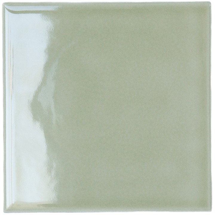 Cut out of a sage green gloss square tile