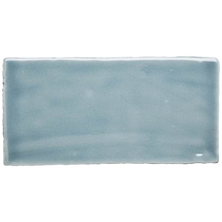 Cut out of a gloss bright blue medium metro tile