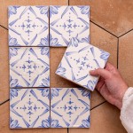 Ana Azure Blue flatlay hand