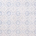 Panel of powder blue hand painted tiles with Mediterranean pattern