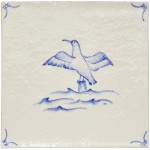 Cornish Delft Cormorant Antique White 11x11 rustic