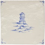 Cornish Delft Lighthouse Antique White 11x11 rustic