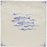 Cornish Delft Mackerel Antique White 11x11 rustic