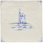 Cornish Delft Tin Mine Antique White 11x11 rustic
