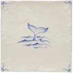 Cornish Delft Whale Antique White 11x11 rustic