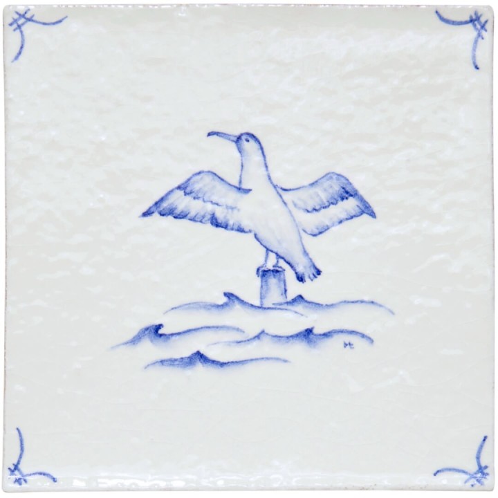Cornish Delft Cormorant Chalk White 11x11 rustic
