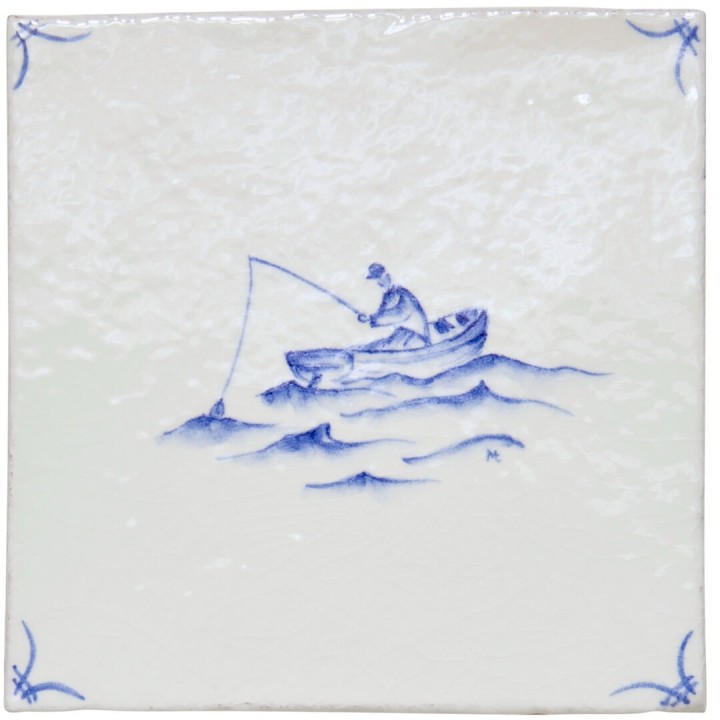Cornish Delft Fisherman Chalk White 11x11 rustic