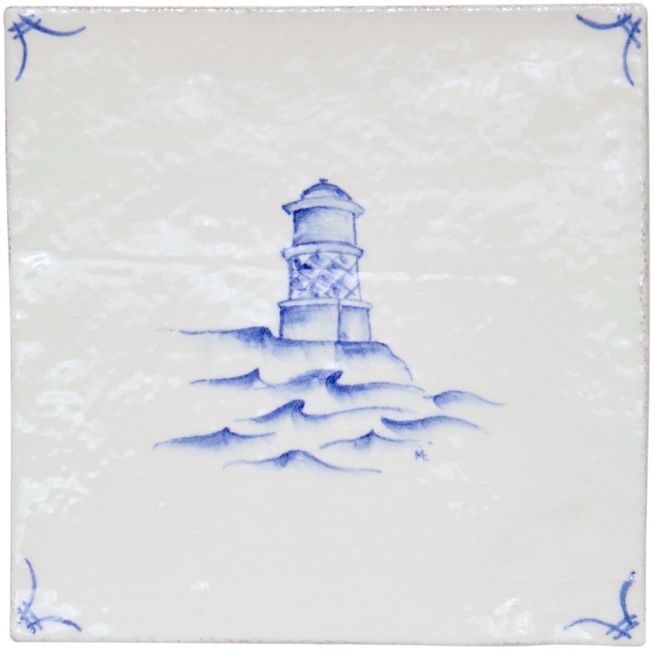 Cornish Delft Lighthouse Chalk White 11x11 rustic