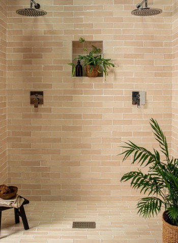 Isles Uist handmade wall tiles in shower