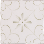 hand painted, patterned Patisserie Colette wall tile in Sage Green on a Chalk White background
