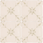 Patisserie Elodie handpainted wall tiles in Sage Green on an Antique White background