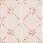 Patisserie Elodie wall tiles in Earthy Rose on an Antique White background