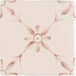 Patisserie Elodie handpainted wall tile in Earthy Rose on an Antique White background