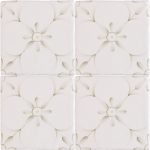 Patisserie Elodie wall tiles in Sage Green on a Chalk White background
