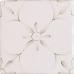 Patisserie Elodie patterned wall tiles in Sage Green on a Chalk White background