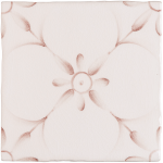 Patisserie Elodie handpainted pattern wall tile in Earthy Rose on a Chalk White background