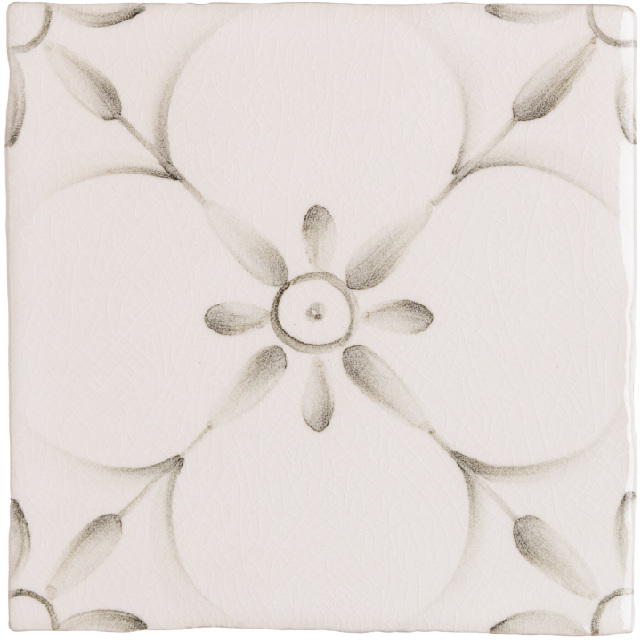 Patisserie Elodie wall tile in Charcoal on a Chalk White background