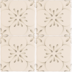 Patisserie Madeleine handpainted wall tiles in Charcoal on an Antique White background