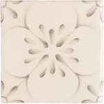 Patisserie Madeleine handpainted pattern wall tile in Charcoal on an Antique White background