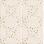 Patisserie Madeleine hand painted wall tiles in Sage Green on an Antique White background