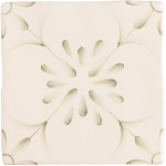 Patisserie Madeleine hand painted wall tile in Sage Green on an Antique White background