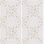 Patisserie Madeleine handpainted wall tiles in Sage Green on a Chalk White background