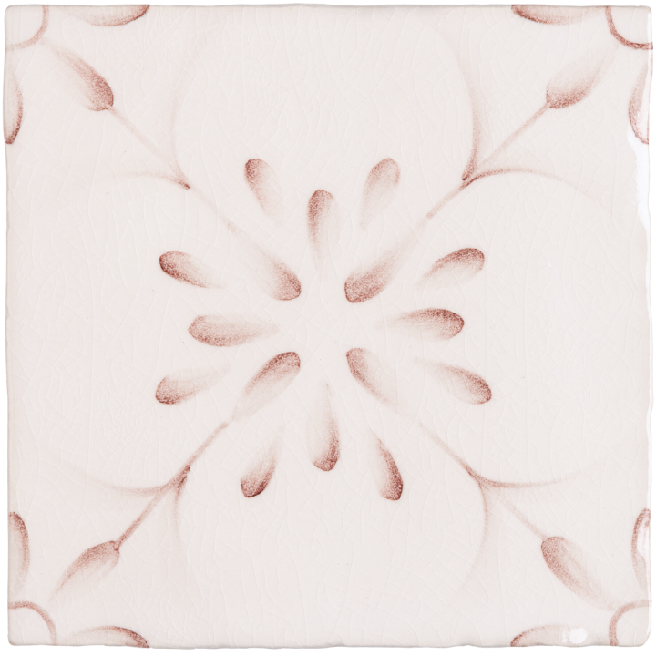 Patisserie Madeleine patterned wall tile in Earthy Rose on a Chalk White background