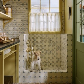 The White Hart collection at WOW House 2025 Sims Hilditch courtyard room dog shower