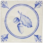 White Hart Oak Leaf Circle Antique White cutout