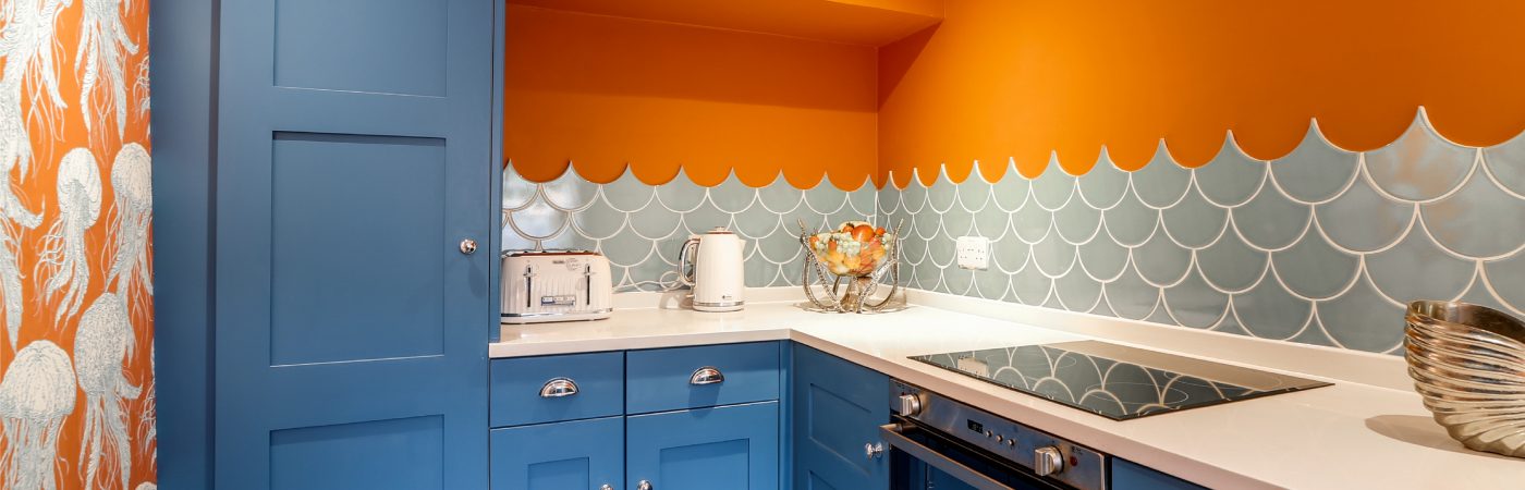 A vibrant coastal kitchen