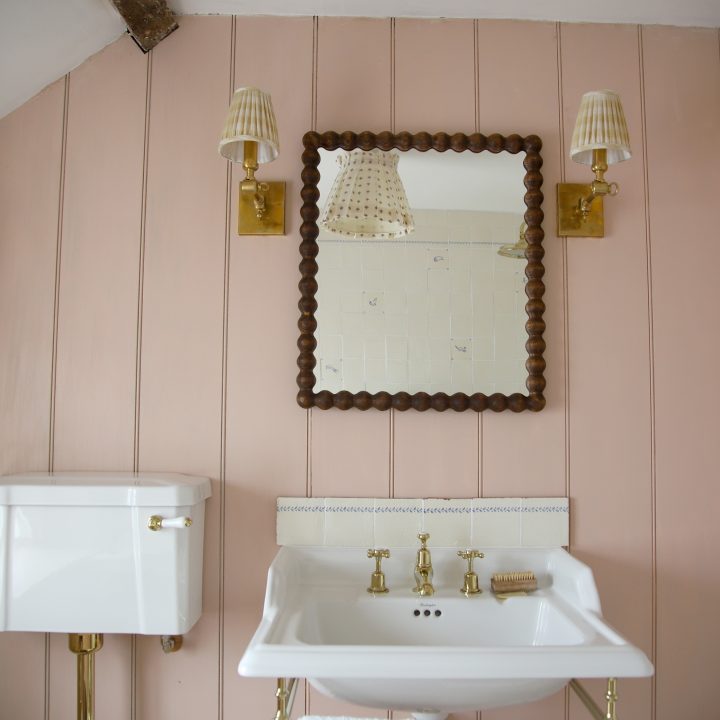 Wilding border tiles in Emma Diaz's cottage Bathroom