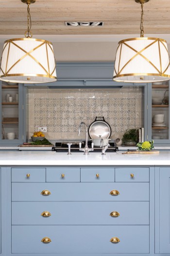 Ana collection powder blue tiles white hart kitchen