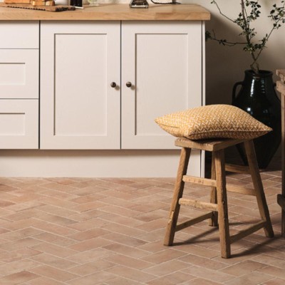 Brick shaped floor tiles