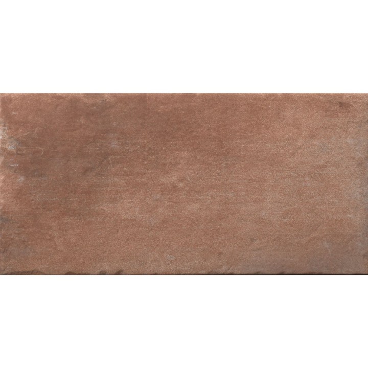 Cut out of a large dark terracotta brick tile