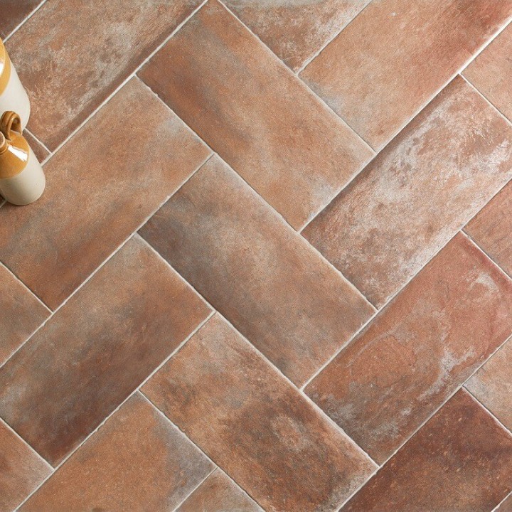 Andalucia Granada Large Brick terracotta effect porcelain floor tiles 1