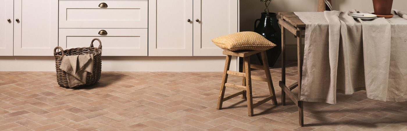 Brick shaped floor tiles