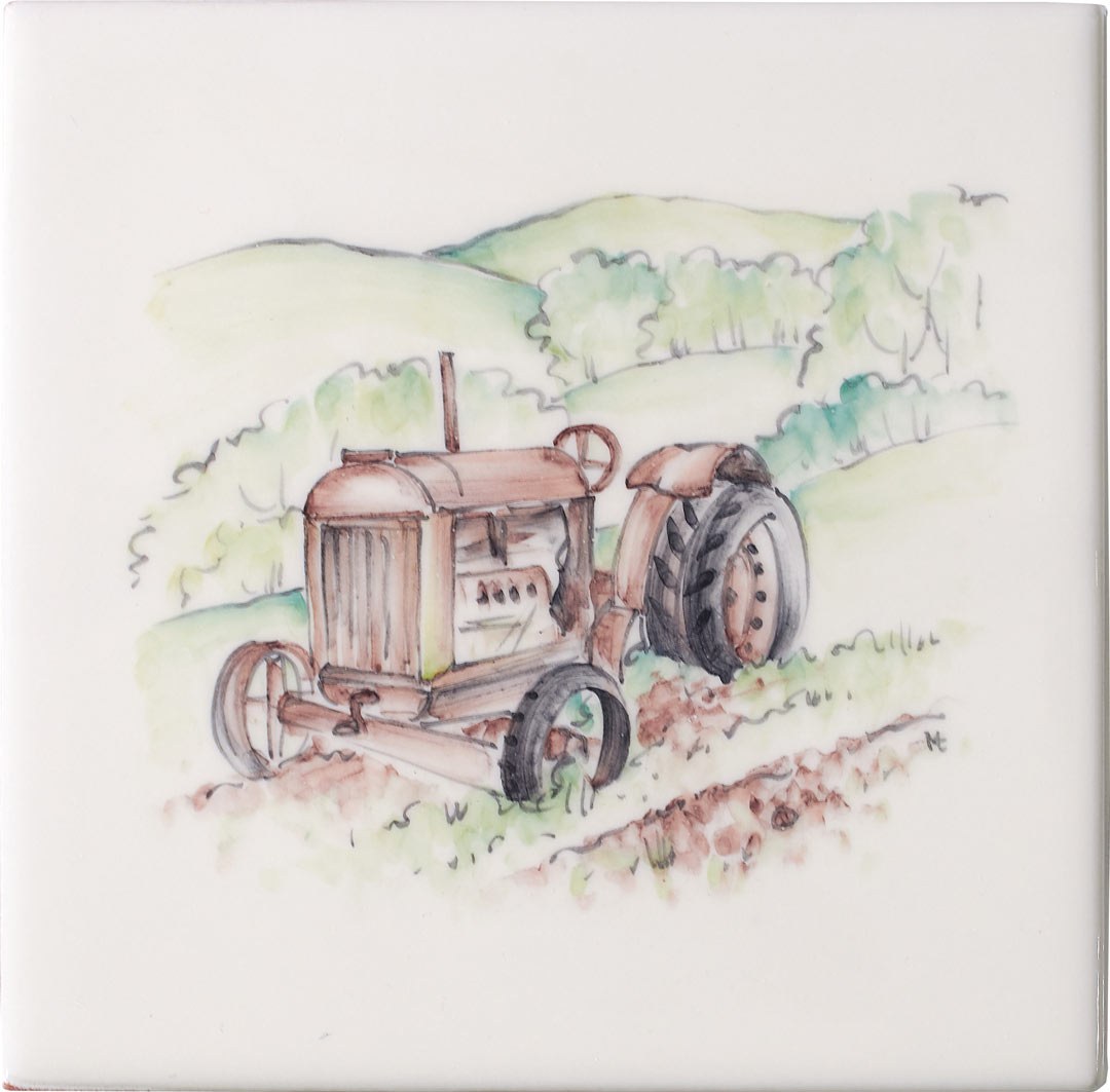 Vintage Tractor 1 Square, product variant image