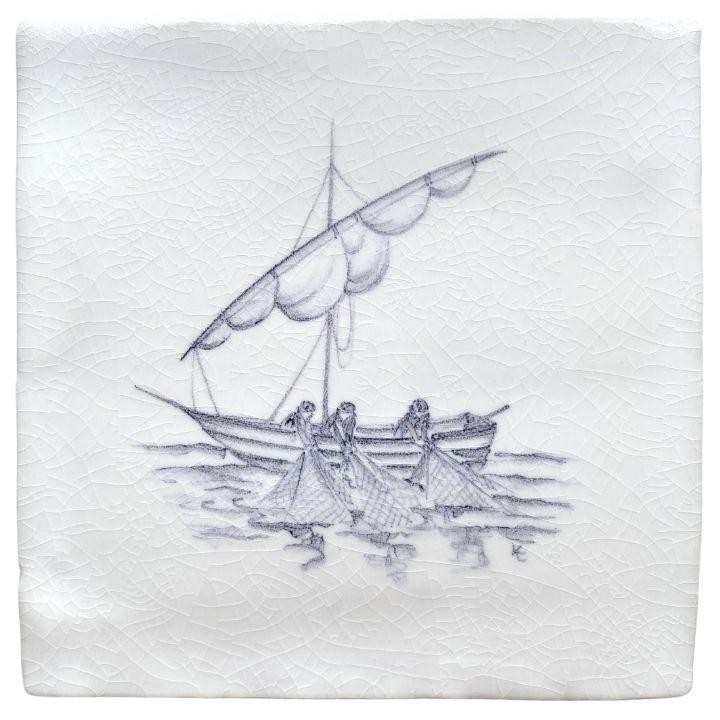 Fishermen sylvia chalk white square