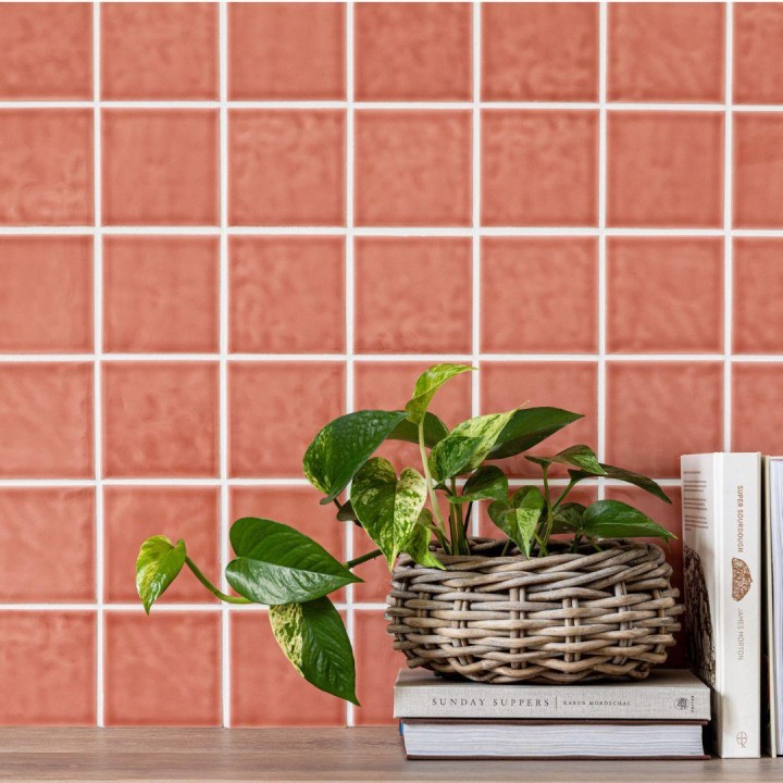 Chroma Bleached Coral terracotta coloured wall tiles