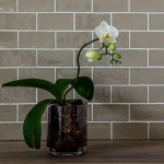 Contemporary Classic Aged Linen Green Small Brick wall tiles with white grout