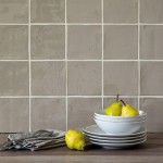 Contemporary Classic Aged Linen Green Square wall tiles with white grout