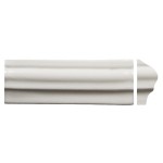 Cut out of dado border bolection corner piece tile in chalk white with a crackle glaze