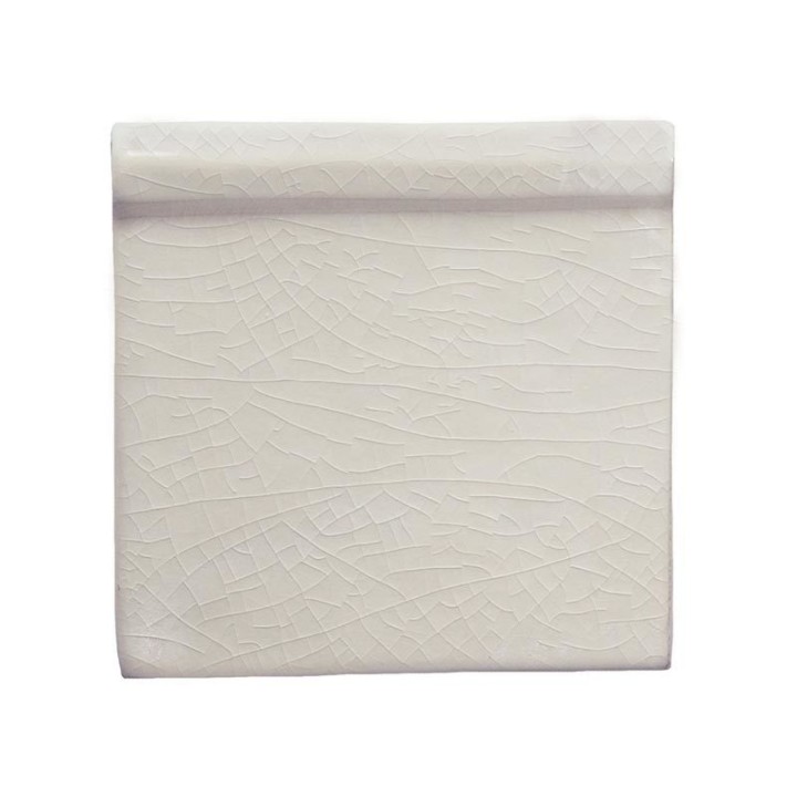 Cut out of frame border taco tile in antique white with a crackle glaze
