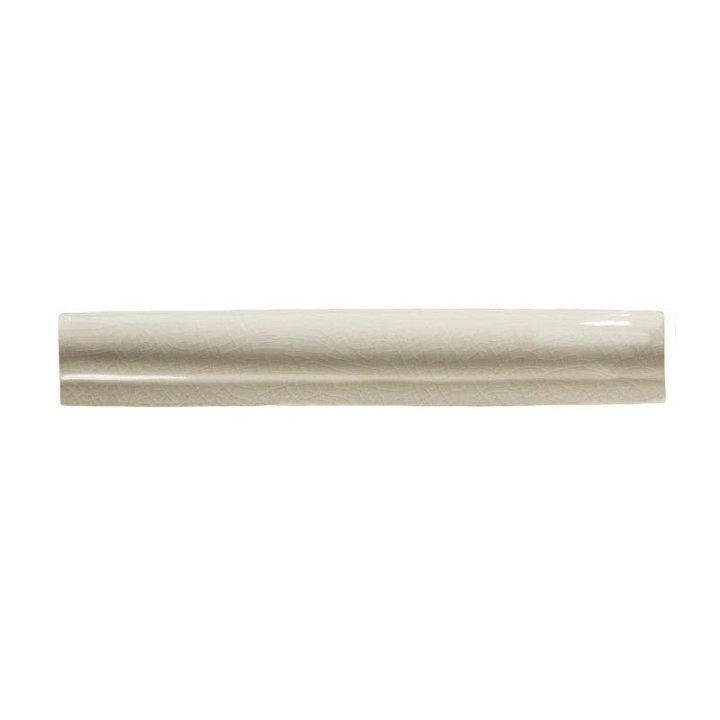 Cut out of dado border half round tile in cream with a crackle glaze