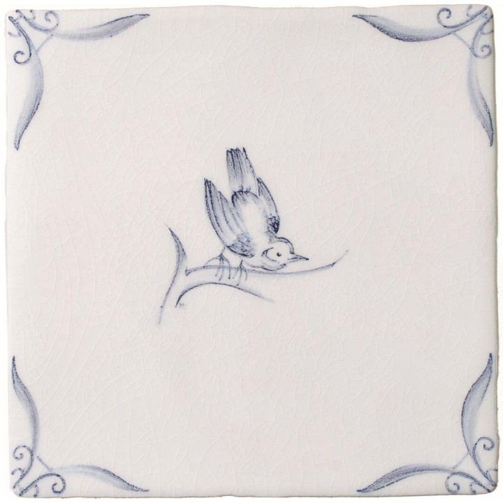 Delft Birds 4 on Antique White