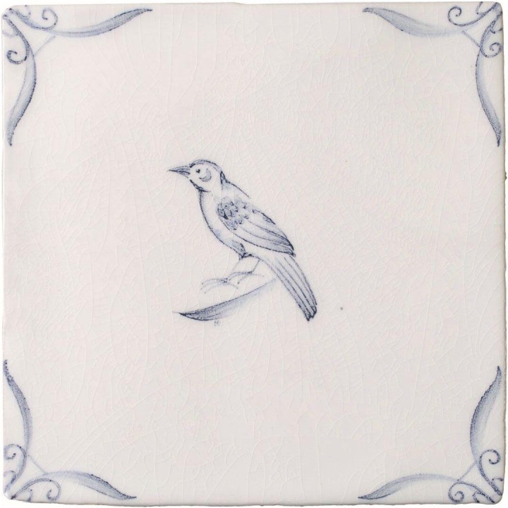 Delft Birds 5 on Antique White