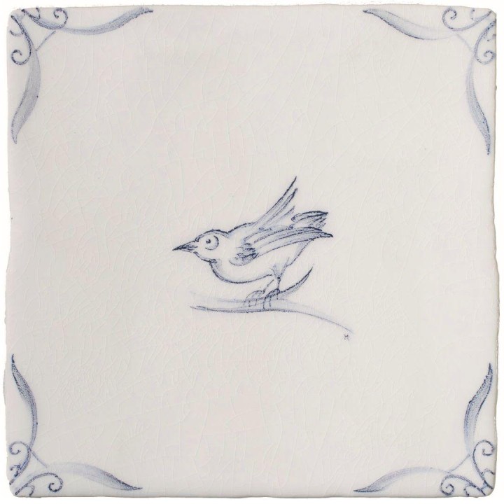 Delft Birds 6 on Antique White