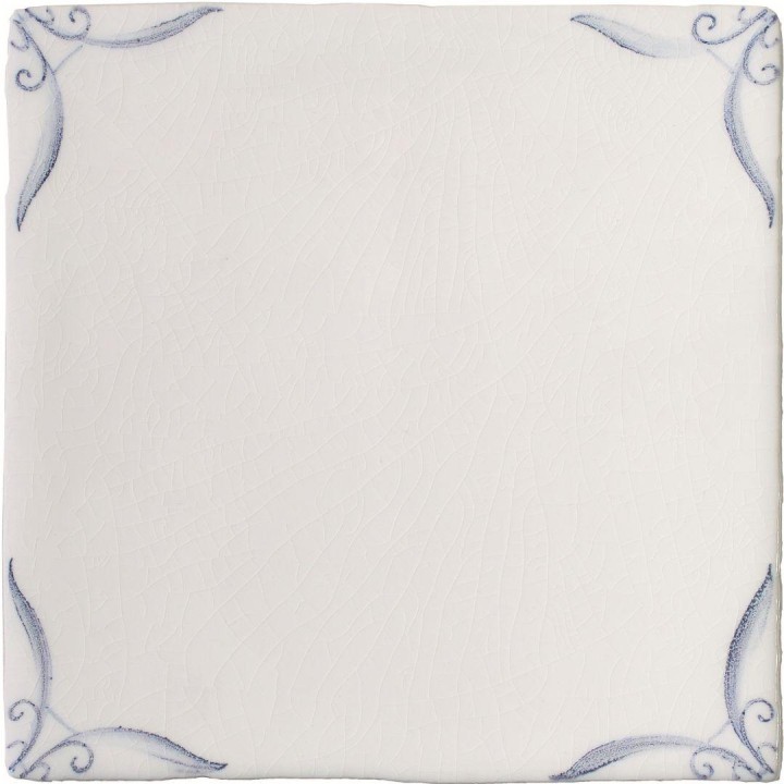 Delft Birds floral corner on Antique White